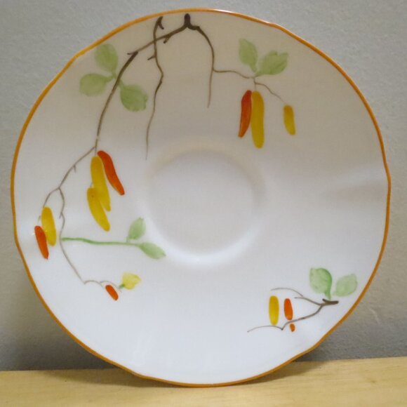 Crown China Art Deco Teacup And Saucer Pre-Royal Albert Bone China England - Picture 5 of 6